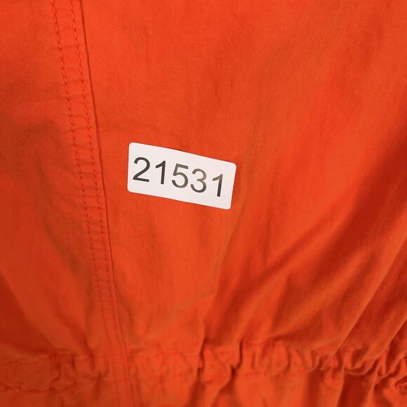 Old Navy Jacket Womens Large Orange Hooded Anorak Parka Utility Drawstring Waist - Picture 13 of 13